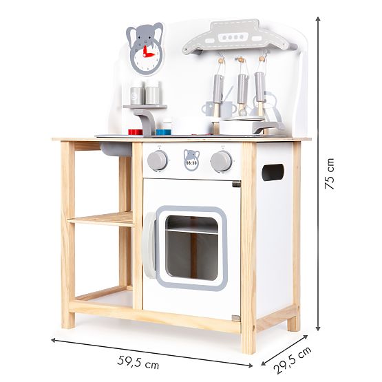 Cuisine en bois Sofia avec effets - gris-blanc