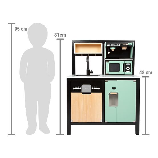 Cuisine industrielle pour enfants avec îlot de cuisine