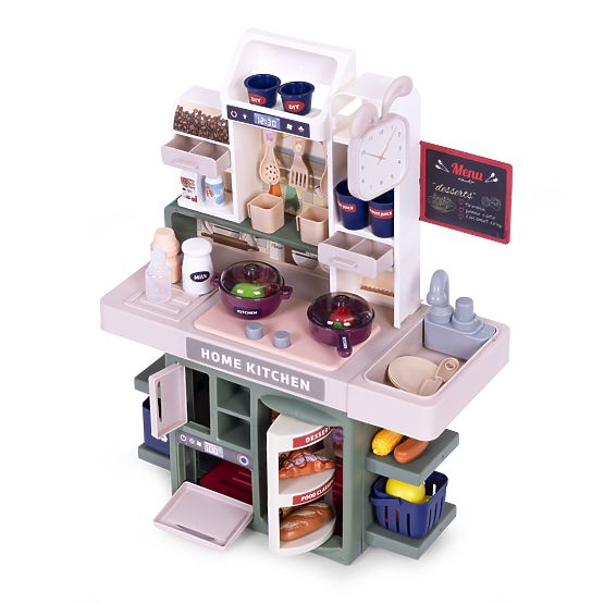 Cuisine pour enfants avec sons, LED et générateur de vapeur, 35 accessoires