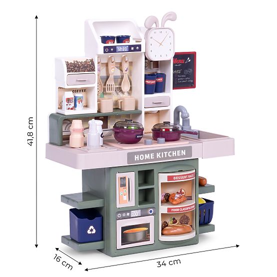 Cuisine pour enfants avec sons, LED et générateur de vapeur, 35 accessoires