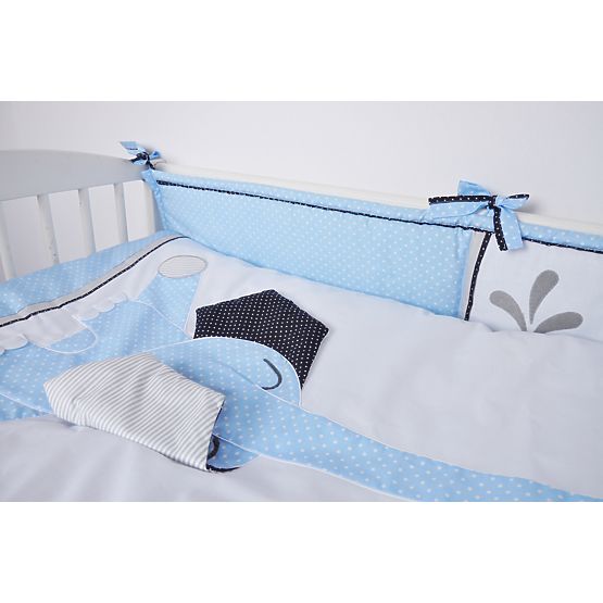 Parure de lit pour enfants 2 pièces Éléphant bleu