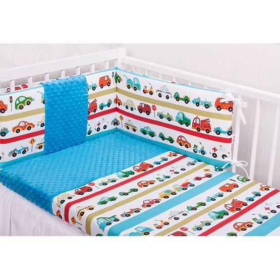 d`enfants literie Autos miniatures 120x90 cm - bleu