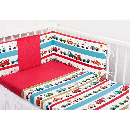 d`enfants literie Autos miniatures 120x90 cm - rouge