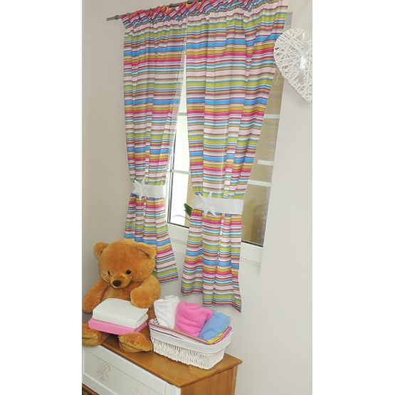 d`enfants rideaux - rose rayures