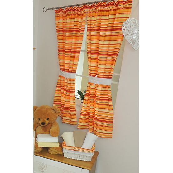 d`enfants rideaux - rouge - orange rayures