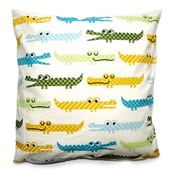 Décoratifs revêtement pour coussin CROCODILE citron vert