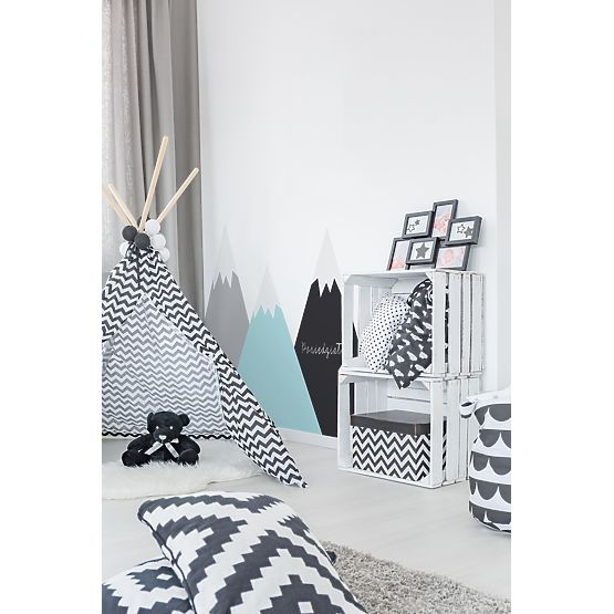 Décorations pour lit DEKORACE - montagnes menthe