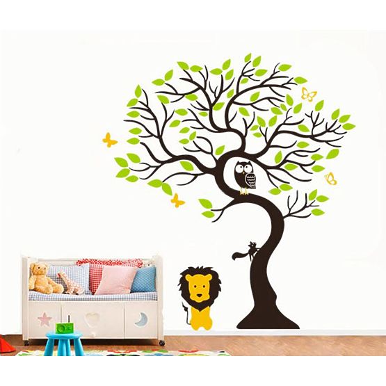 Décorations pour mur arbre et lion
