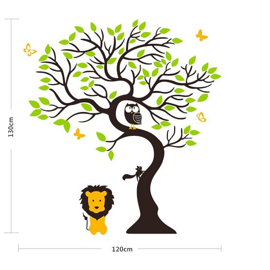 Décorations pour mur arbre et lion