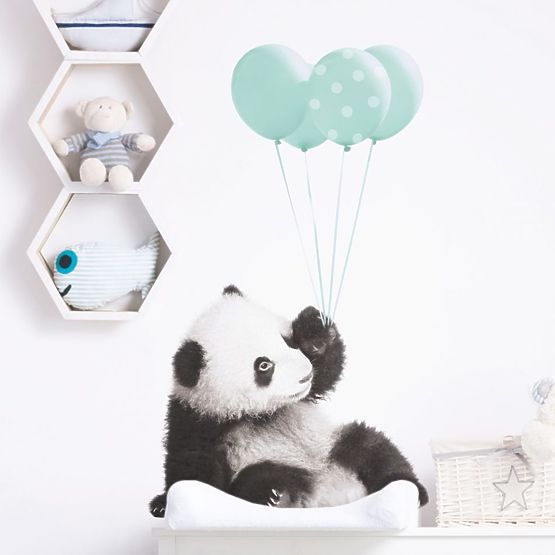 Décorations pour mur DEKORNIK - panda avec menthe ballons