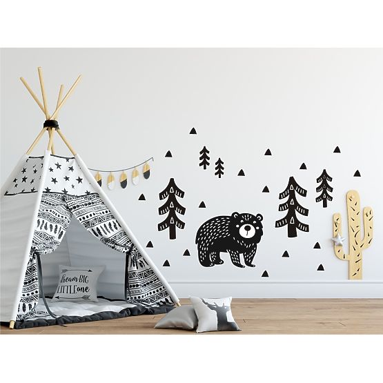 Décorations pour mur porter en bois noire