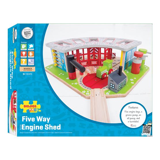 Bigjigs Rail Dépôt exclusif pour 5 trains