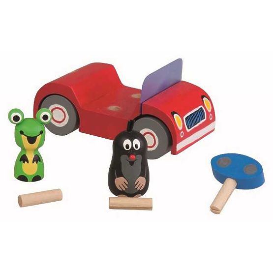 Detoa Voiture en bois rouge - La Petite Taupe en voyage