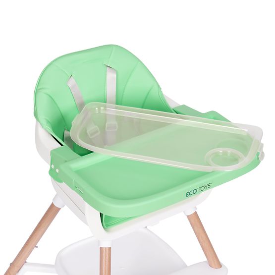 Chaise haute pour enfants 2 en 1 verte ECOTOYS