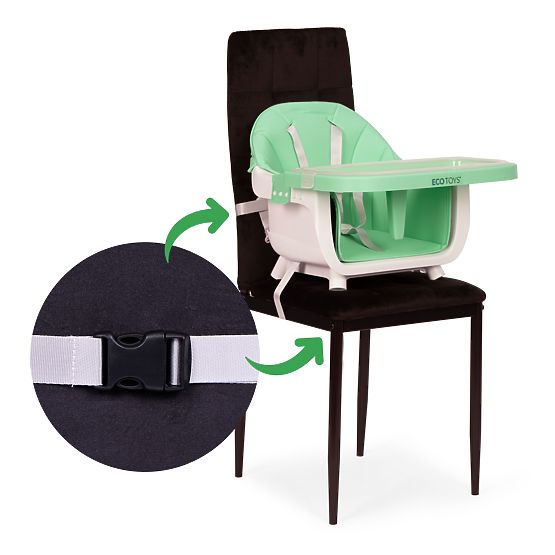 Chaise haute pour enfants 2 en 1 verte ECOTOYS