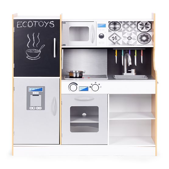 Cuisine pour enfants avec son et tableau LED, accessoires métalliques MDF +3 ans ECOTOYS