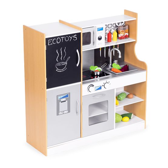 Cuisine pour enfants avec son et tableau LED, accessoires métalliques MDF +3 ans ECOTOYS