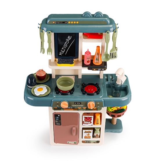 Cuisine pour enfants avec sons, LED, eau, générateur de vapeur et accessoires