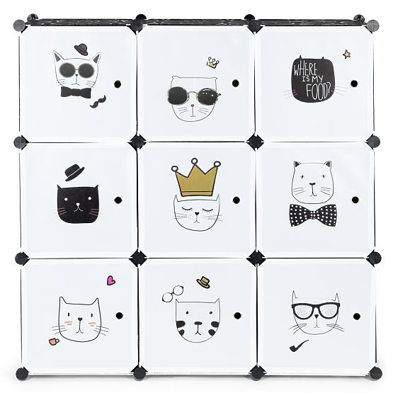 Armoire modulaire pour enfants avec étagères 9 compartiments enfants