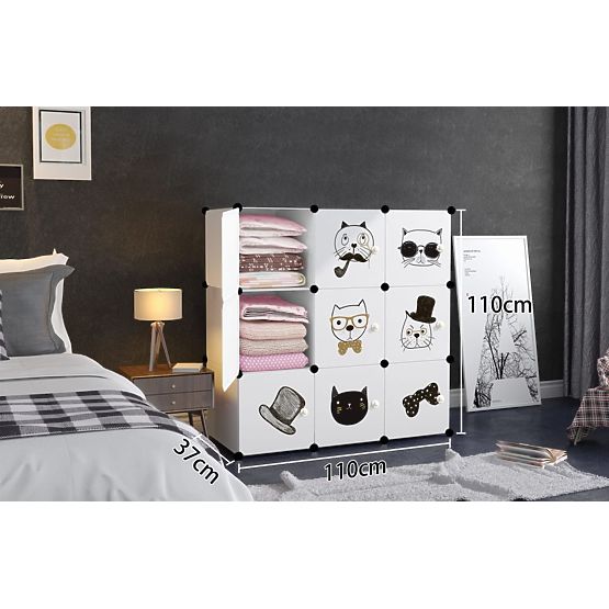 Armoire modulaire pour enfants 9x - chats