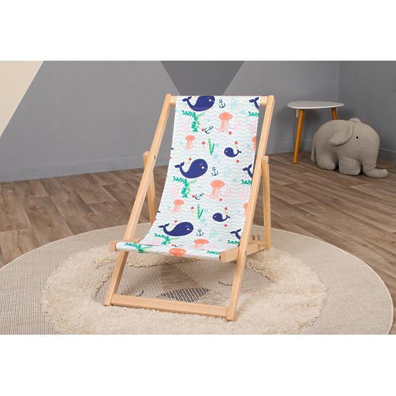 Chaise de plage enfant Baleines et méduses