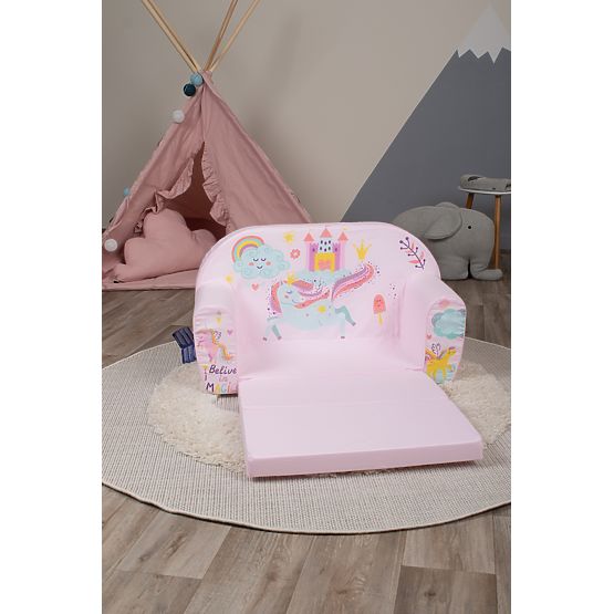 Canapé enfant Licorne magique - rose