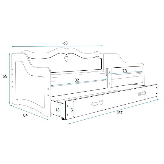 Dětská postel Julie se zády - bílá