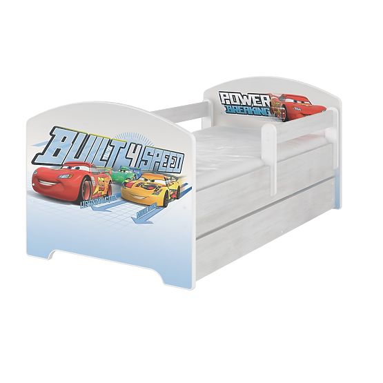 Dětská postel se zábranou - Cars 2 - dekor norská borovice