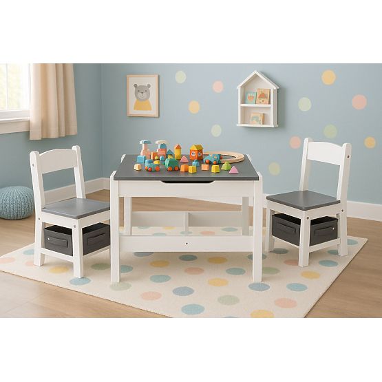 Ensemble de mobilier pour enfants table + 2 chaises avec tableau ECOTOYS