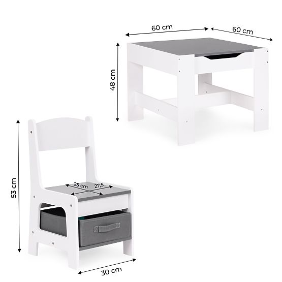 Ensemble de mobilier pour enfants table + 2 chaises avec tableau ECOTOYS
