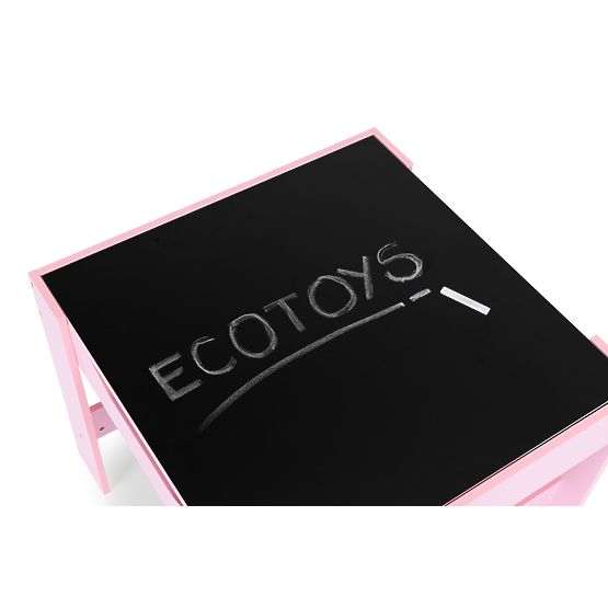 Ensemble de mobilier pour enfants table + 2 chaises tableau rose ECOTOYS