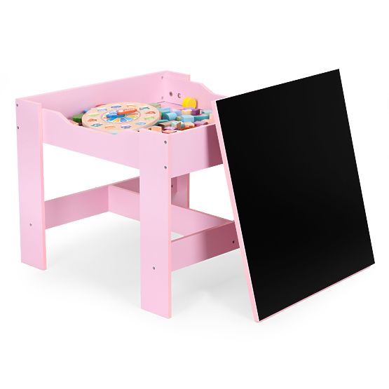 Ensemble de mobilier pour enfants table + 2 chaises tableau rose ECOTOYS