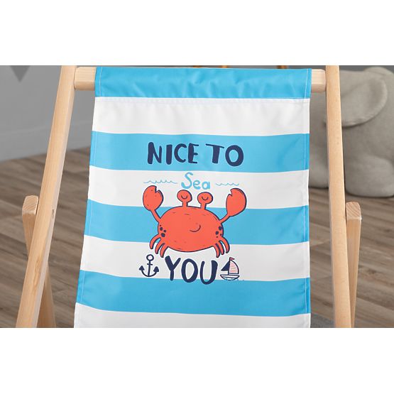 Chaise de plage enfant Krab - bleu-blanc