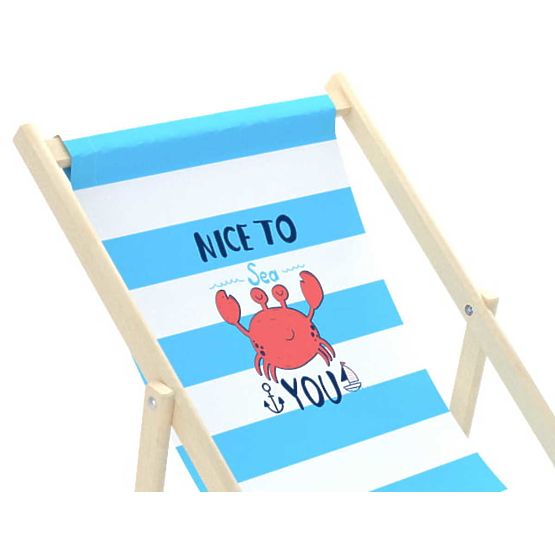 Chaise de plage enfant Krab - bleu-blanc