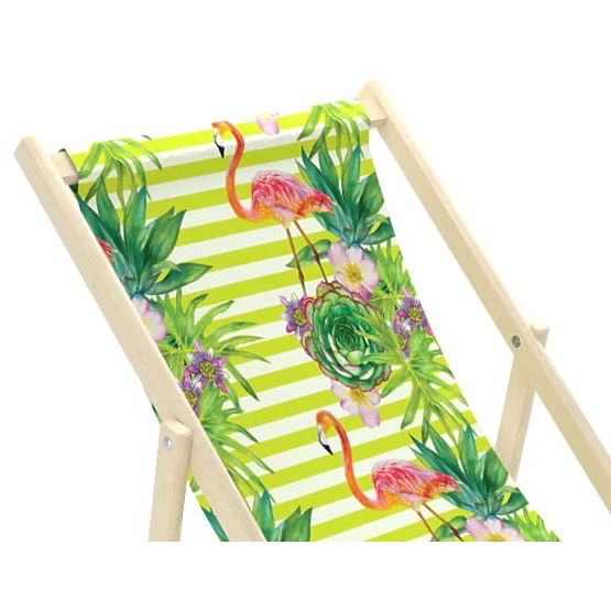 Chaise de plage pour enfants Flamants roses et fleurs tropicales