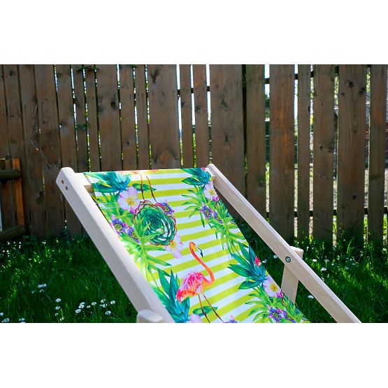 Chaise de plage pour enfants Flamants roses et fleurs tropicales