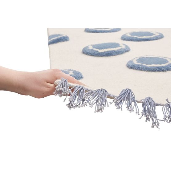 Dětský koberec Ring - krémovo-modrý