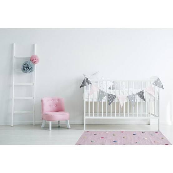 Dětský koberec s puntíky - růžový