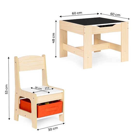 Ensemble de mobilier pour enfants table + 2 chaises avec tableau ECOTOYS