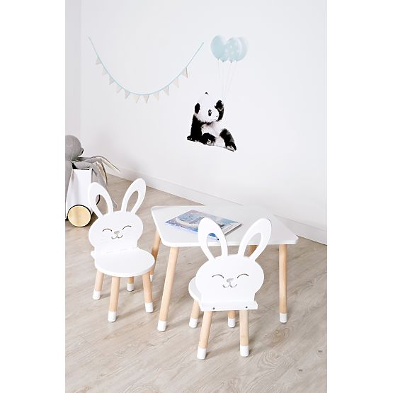 Table enfant avec chaises - Lapin - blanc