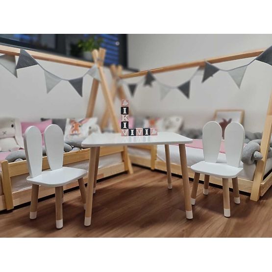 Table pour enfants avec chaises - Oreilles - blanc