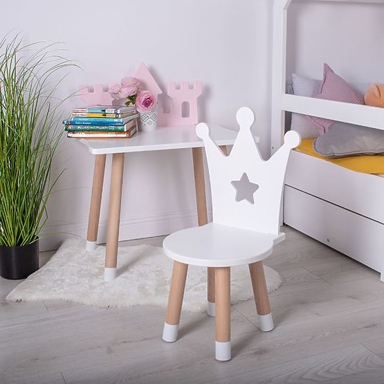 Table enfant avec chaises - Couronne - blanche