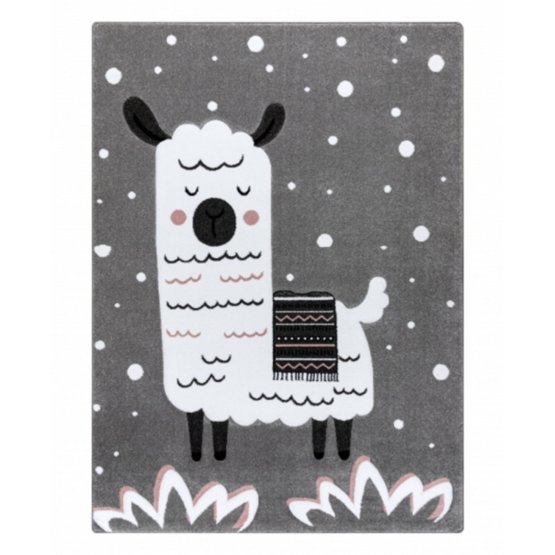 Tapis enfant PETIT - Lama - gris