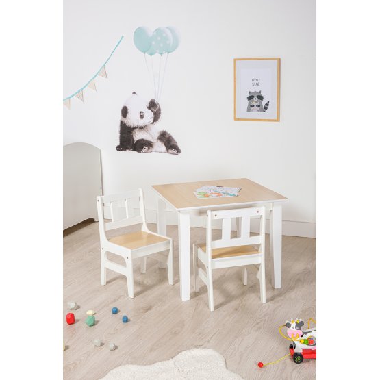 Table avec chaises enfant Naturel