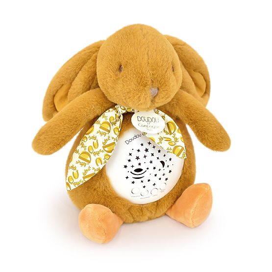 Doudou Boîte à musique avec projection Lapin brun