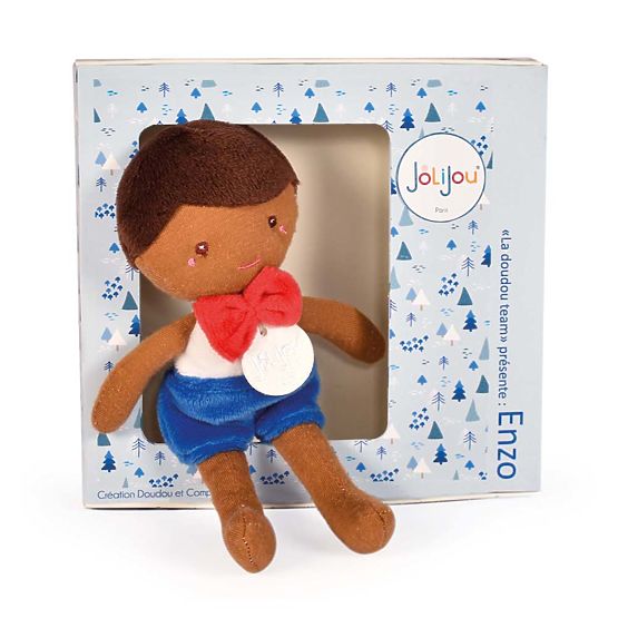 Doudou Jolijou Poupée Enzo 16 cm bleu