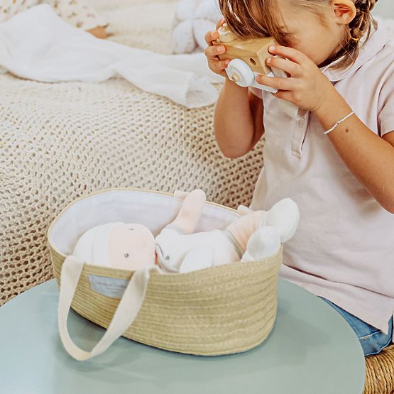 Doudou Jolijou Poupée Pol dans un sac pour poussette 28 cm