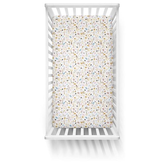 Drap de lit enfant en coton - prairie d'été