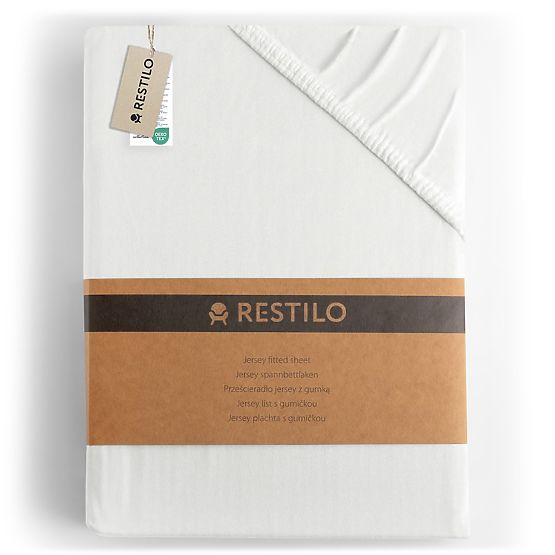 Drap housse AMBER couleur blanche style classique matériau jersey 180-200x200 DecoKing