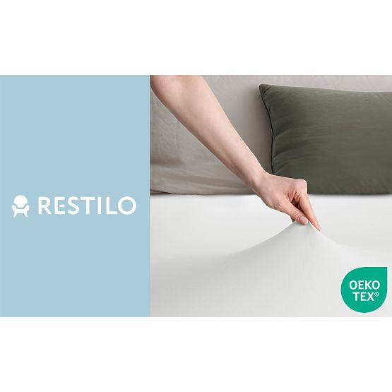 Drap-housse AMBER couleur blanche style classique matériau jersey 80-90x200 DecoKing